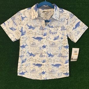 Kids Headquarters Shark/Boat/Sub Button-down Shirt